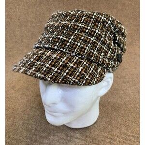 Womens Newsboy‎ Hat Plaid Tweed Captain Cap Wool Blend Callanan